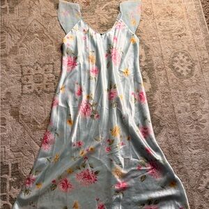 Oscar de la Renta Pink and Yellow Floral Chemise